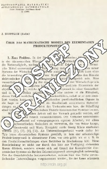 &Uuml;ber das methematishe modell des elementaren produktionssystems