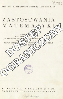Zastosowania Matematyki, Spis treści i dodatki. T.7 (1963-1964)