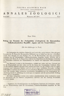 Beitrag zur Kenntnis der Pselaphidae (Coleoptera) der Koreanischen Volksdemokratischen Republik, Japans und des Ussuri-Gebietes