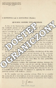 Queueing systems with feedback