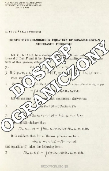 Prospective Kolmogorov equation of non-Markovian stochastic processes