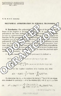 Polynomial approximation to integral transforms