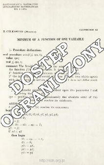 Algorithm 12 - Minimum of a function of one variable