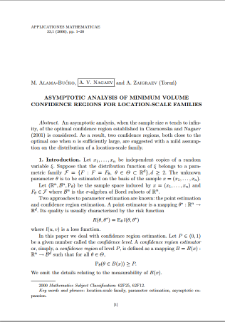 Asymptotic analysis of minimum volume confidence regions for location-scale families