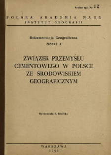 Związek przemysłu cementowego w Polsce ze środowiskiem geograficznym