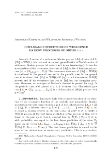 Covariance structure of wide-sense Markov processes of order k&ge;1