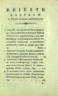 Rocznik Towarzystwa Naukowego z Uniwersytetem Krakowskim Połączonego, 1823, Tom 8