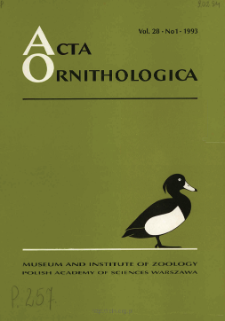 Acta Ornithologica ; vol. 26, no 1 - Spis treści