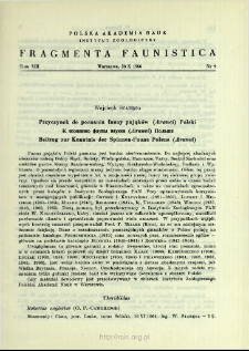 Przyczynek do poznania fauny pająk&oacute;w (Aranei) Polski = K poznani&ucirc; fauny paukov (Aranei) Pol'&scaron;i