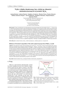 Wpływ składu chemicznego fazy ciekłej na własności niedomieszkowanych kryształ&oacute;w Bi2Se3 = Influence of chemical composition of the melt on physical properties of Bi2Se3 crystals