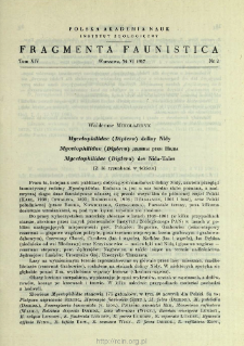 Mycetophilidae (Diptera) doliny Nidy = Mycetophilidae (Diptera) doliny reki Nidy