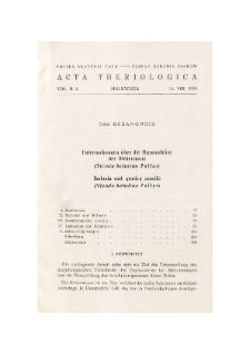 Untersuchungen &uuml;ber die Thymusdr&uuml;se der Birkenmaus (Sicista betulina Pallas); Badania nad grasicą smużki (Sicista betulina Pallas)