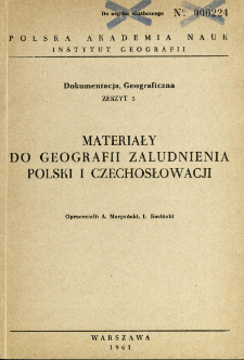 Materiały do geografii zaludnienia Polski i Czechosłowacji