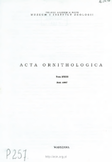 Acta Ornithologica ; vol. 33 - Spis treści