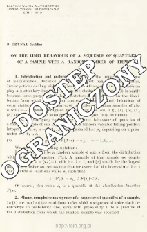 On the limit behaviour of a sequence of quantiles of a sample with a random number of items
