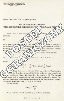 On an Euler-like method with exponential correction for initial-value problems