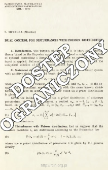 Dual control for disturbances with Poisson distribution