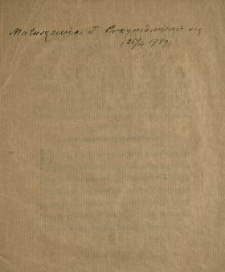 Przymówienie Się Jasnie Wielm. Jmci Pana Tadeusza Matuszewica Posła z W[ojewó]dztwa Brzeskiego Lit. Na Sessyi Seymowey D. 26. Marca R. 1789. Przed Decyzyą Proiektu dziesiątą część Intrat z Dóbr Ziemskich na utrzymanie Woyska przeznaczaiącego