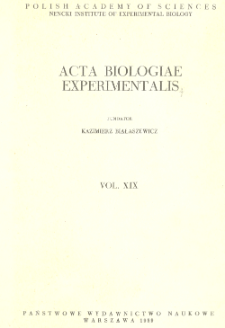 Acta Biologiae Experimentalis. Vol. 19, 1959