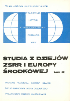 Studia z Dziej&oacute;w ZSRR i Europy Środkowej. T. 11 (1975), Reviews