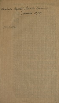Uniwersał względem Papieru Stęplowanego : [Inc.:] Przychylaiąc się do Prawa na ostatnim Seymie Warszawskim w Roku teraźnieyszym zakończonym [...] : [Dat.:] Dan w Warszawie [...] Dnia 19 [...] Maja Roku [...] 1775