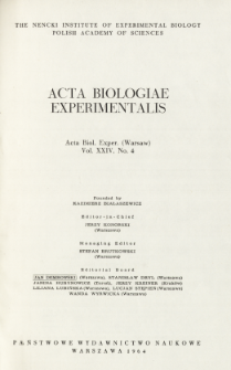 Acta Biologiae Experimentalis. Vol. 24, No 4, 1964