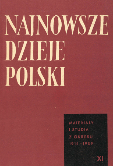 Najnowsze Dzieje Polski : materiały i studia z okresu 1914-1939 T. 11 (1967), Title pages, Contents