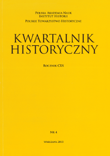 Kwartalnik Historyczny R. 120 nr 4 (2013), Title pages, Contents