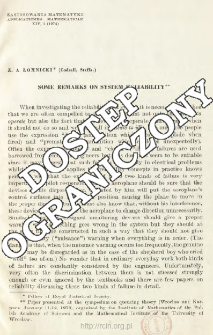 Some remarks on system relliability