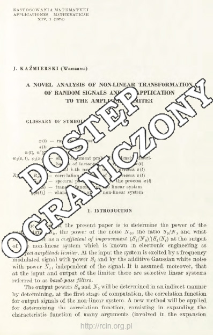 A novel analysis of non-linear transformation of random signals and its application to the amplitude limiter