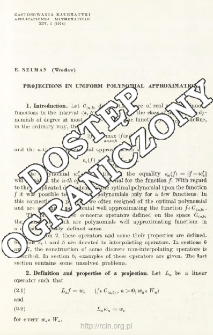 Projections in uniform polynomial approximations