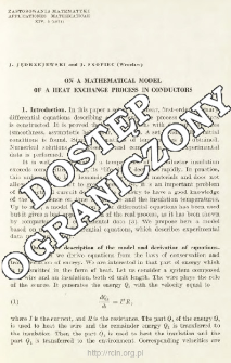 On a mathematical model of a heat exchange process in conductors