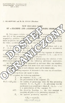 New solvable cases of m-machine and n-element sequencing problems