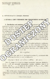 A central limit theorem for independent summands