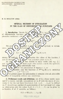Optimal methods of integration in the class of differentiable functions