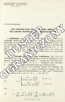 Eine modifikation des Palmschen modells f&uuml;r grosse mehrmaschinenbedienungssysteme