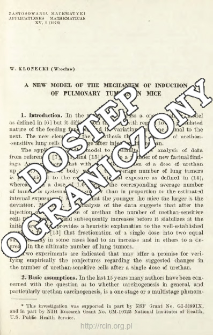 A new model of the mechanism of induction of pulmonary tumors in mice