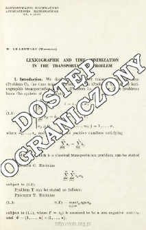 Lexicographic and time minimization in the transportation problem