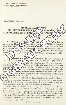 Ein neuer algorithmus zur bestimmung einer basis von unabh&auml;ngigen elementarkreisen in einem stark zusammenh&auml;ngenden graphen