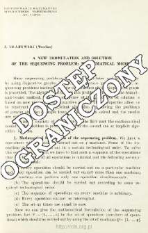 A new formulation and solution of the sequencing problem: Mathematical model