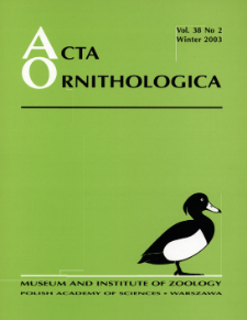 Acta Ornithologica ; vol. 34, no. 2 - Spis treści