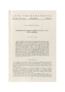 Reproduction of Lagurus lagurus (Pallas, 1773) in the laboratory