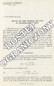 Solving the Abel integral equation by interpolation methods