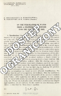 On the percolation of water from a cylindrical reservoir int the surrounding soil