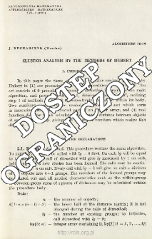 Algorithms 56-59 - Cluster analysis by the methods of Hubert