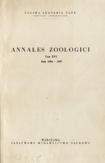 Annales Zoologici - spis treści ; t. 16