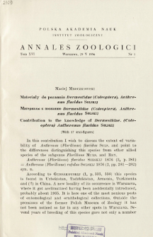 Contribution to the knowledge of Dermestidae (Coleoptera) : Antherenus flavidus Solskij : [With 17 text-figures]