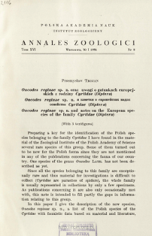 Oncodes reginae sp. n. and notes on the European species of the family Cyrtidae (Diptera) : [With 3 textfigures]