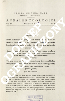 Versuch einer nat&uuml;rlichen Gruppierung der europ&auml;ischen Oecophoridae auf Grund des Baues der Genitalapparate, samt Beschreibung von zwei neuen Arten (Lepidoptera) : [Taf. XXI-XXVIII]