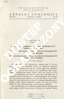Eine bemerkenswerte Unterart von Calocoris biclavatus H. S. (Heteroptera, Miridae) : [Mit 10 Textabbildungen]